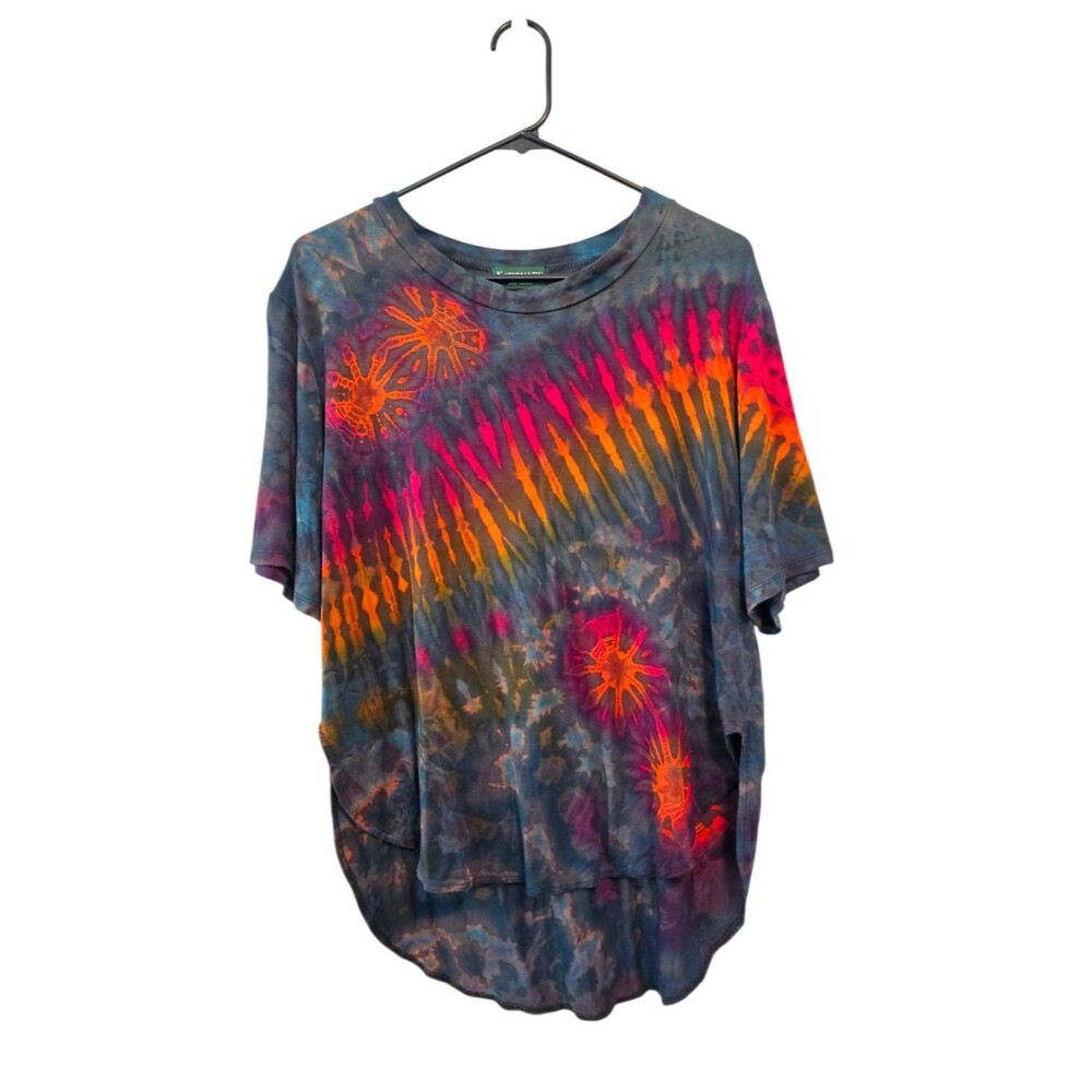 Kathmandu Imports Tie-Dye Tee Jersey Knit T-Shirt Mulitcolor Size Large